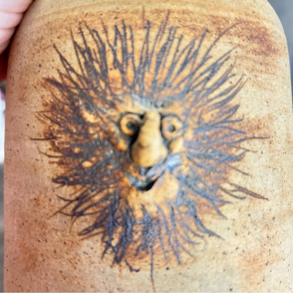 Ugly Face Stoneware Crock Jug Vase - Picture 9 of 9